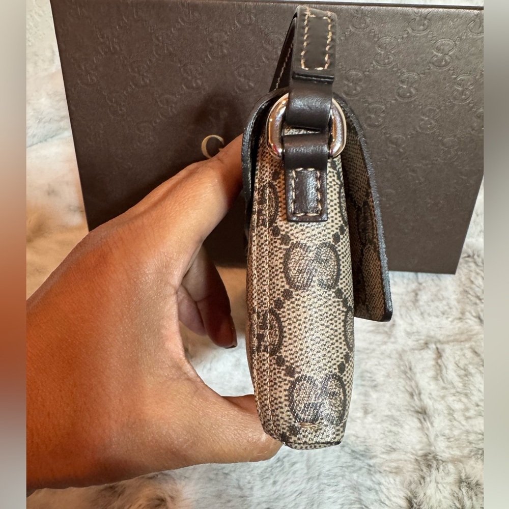 Gucci GG Supreme Canvas Clutch – Brown | Unisex | Excellent Condition P0298 - Picture 6 of 12